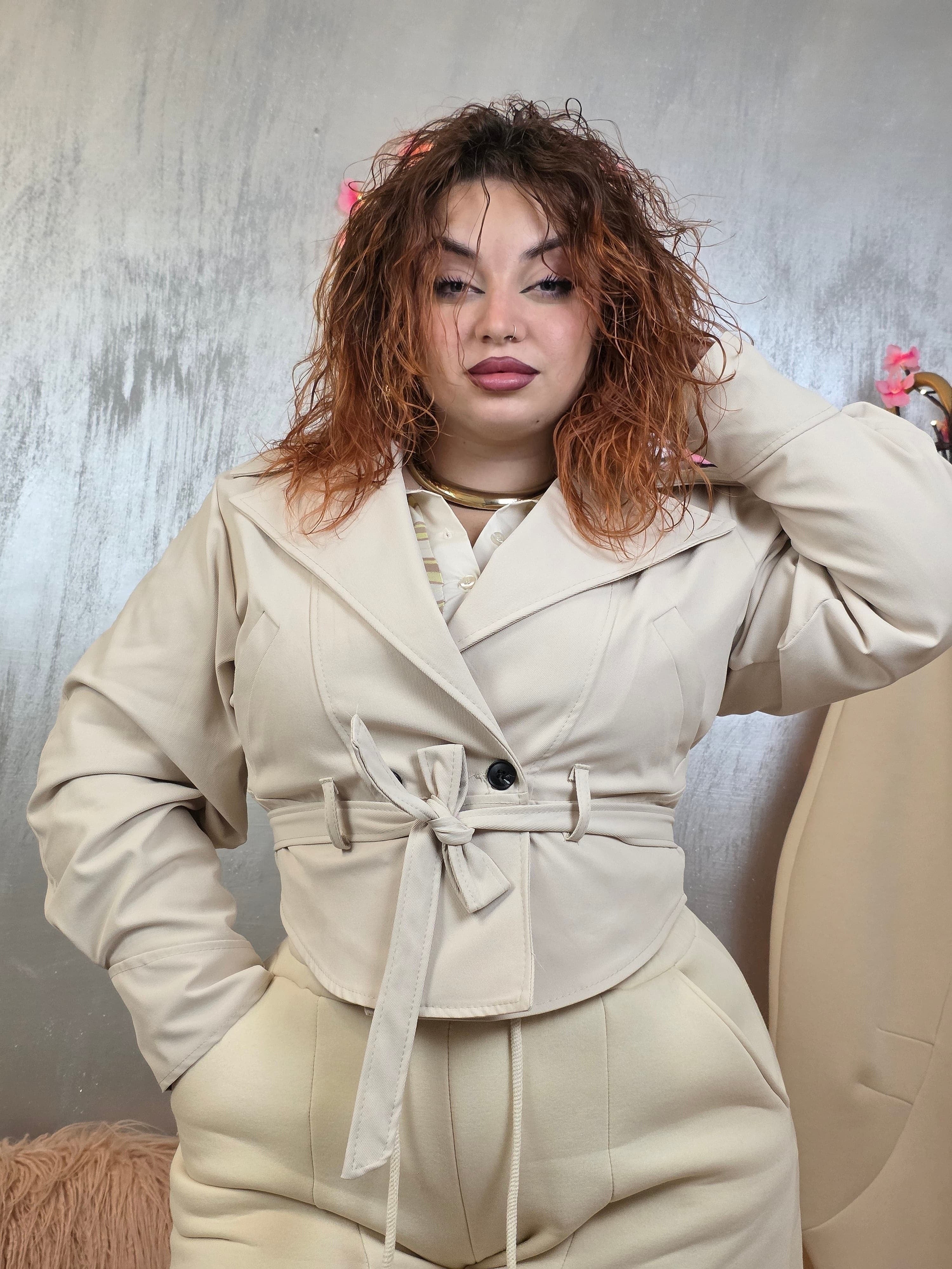 Trench Cropped Beige