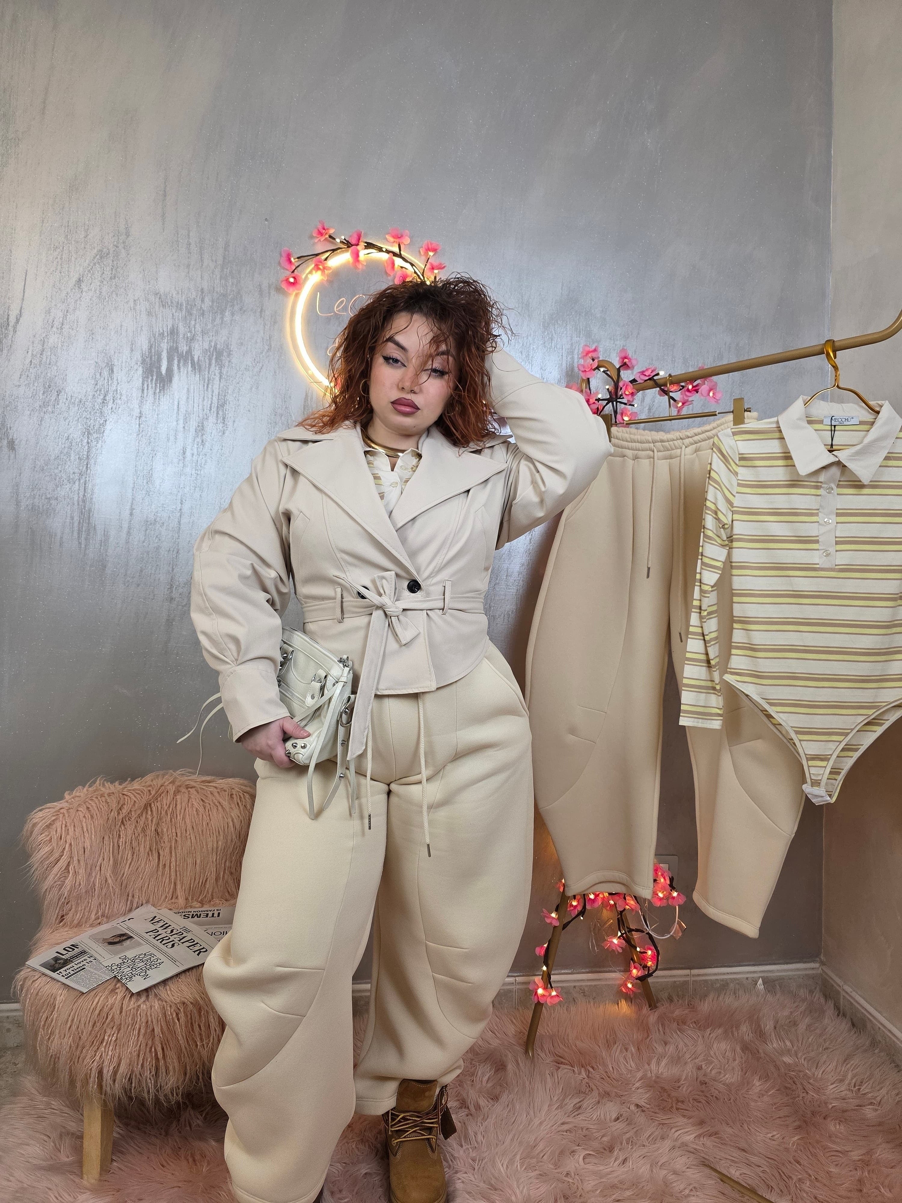 Trench Cropped Beige